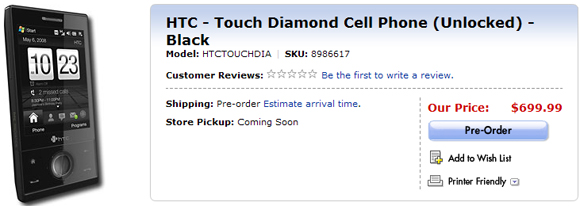 Best Buy HTC Touch Diamond