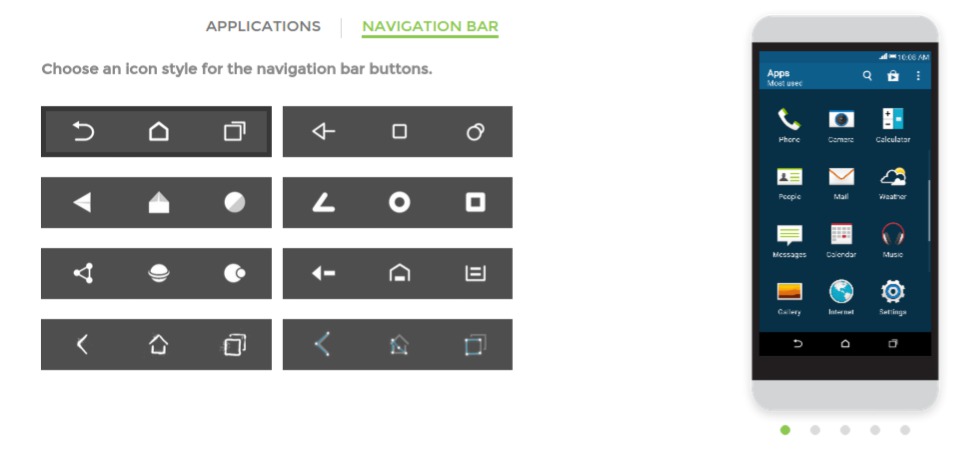 HTC Theme Navigation Buttons