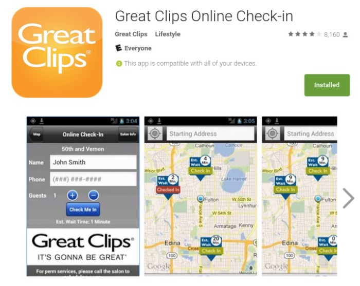 Android App Of The Week Great Clips Online Check In Htc Source